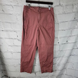 A New Day Womens 10 Stretch Cropped Wide‎ Leg Flat Front Pant Chino Mauve Preppy